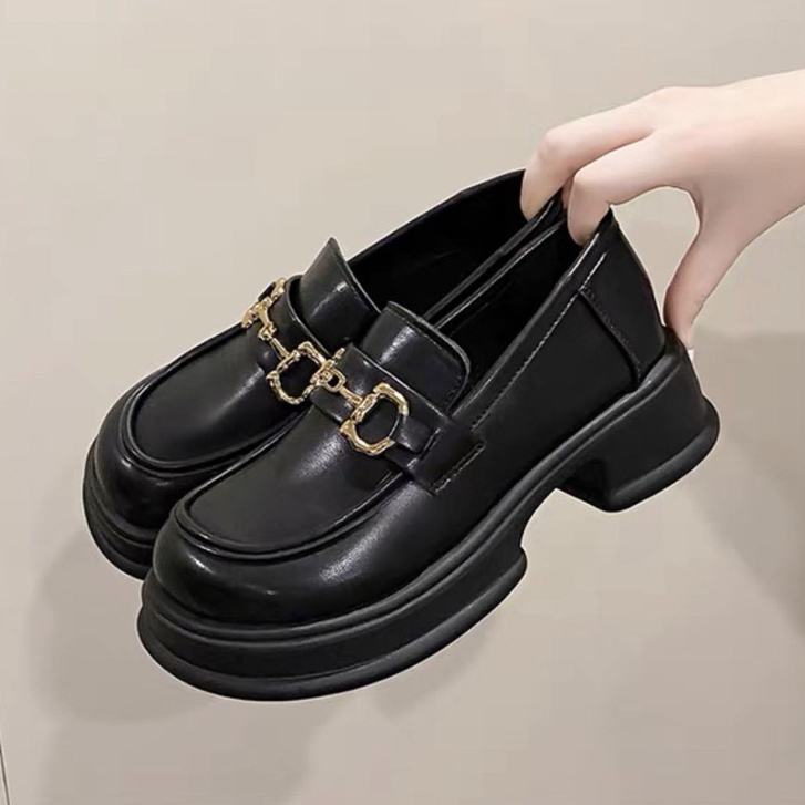 Giày MOCA nữ búp bê tăng chiều cao chất da mềm êm chân