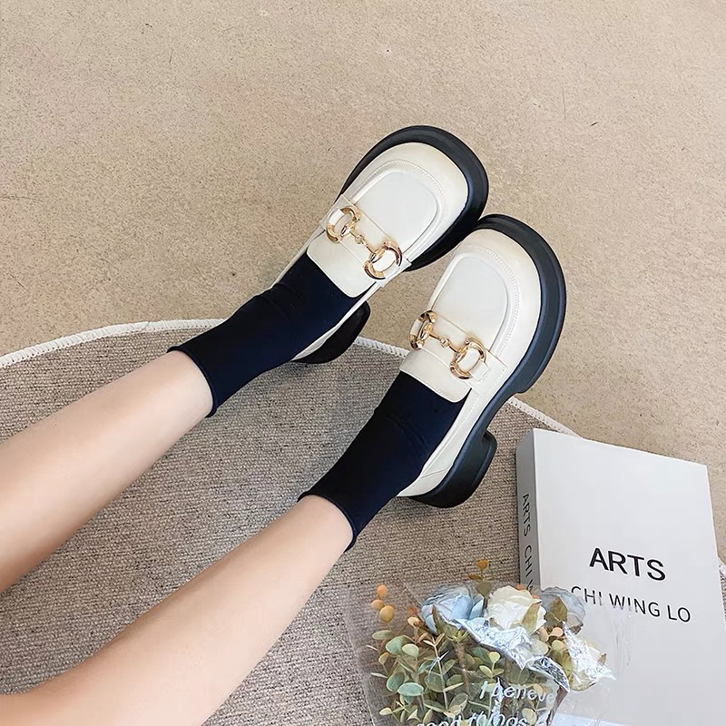 Giày MOCA nữ búp bê tăng chiều cao chất da mềm êm chân