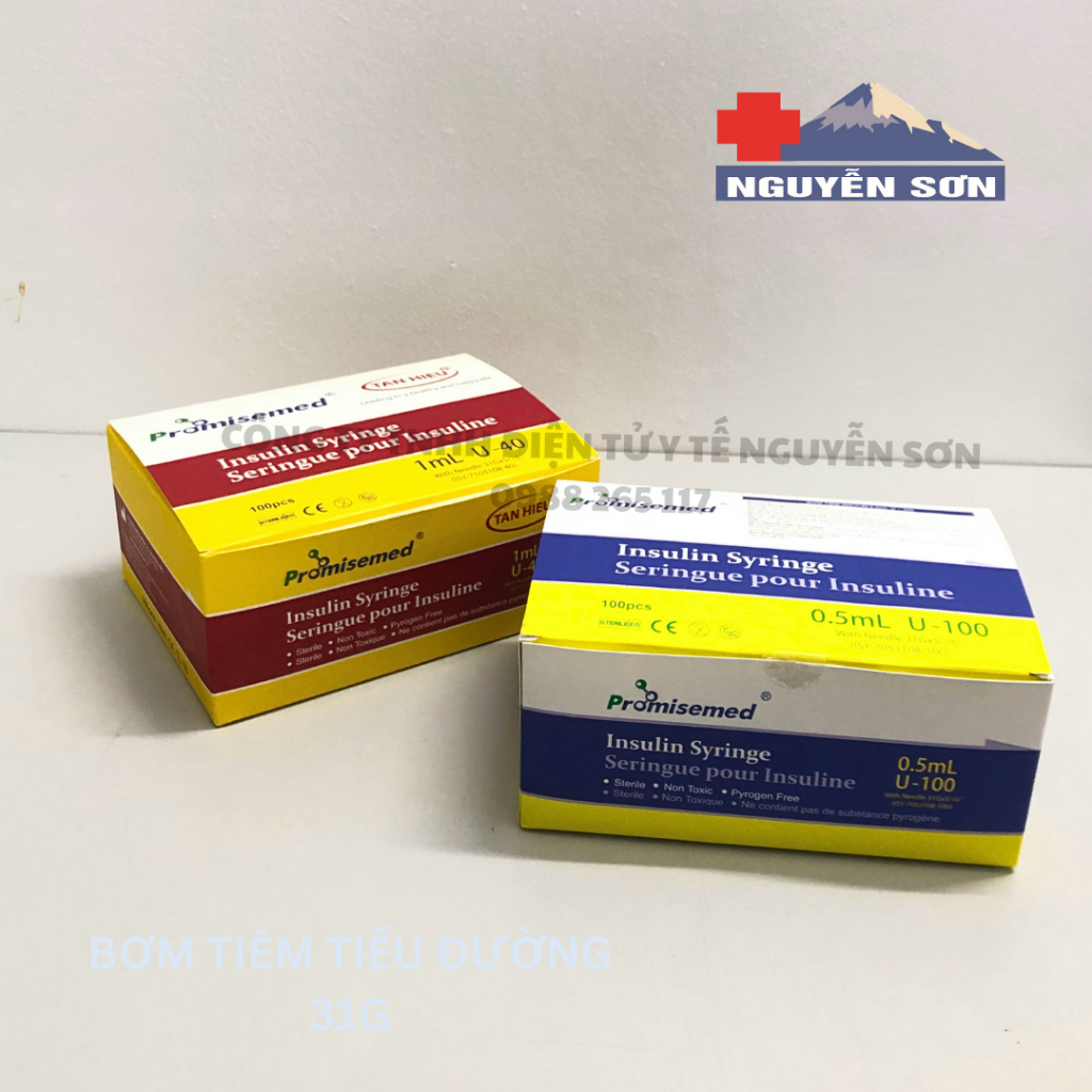 Bơm tiêm tiểu đường, bơm tiêm Insulin 31G 0.5ml U-100  dùng trong spa thẩm mỹ và y tế