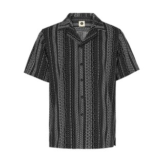 Patterned Striped Cuban Shirt