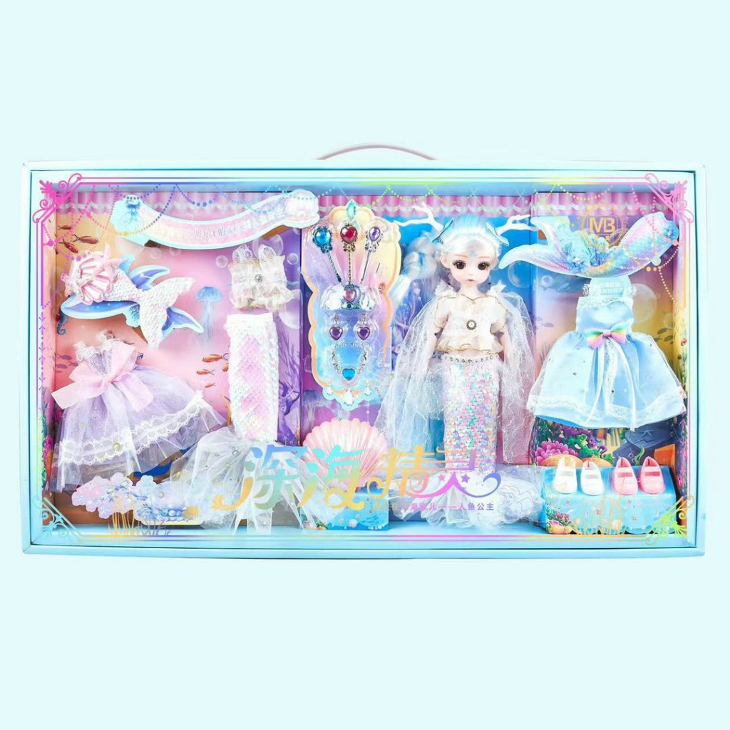 Đồ Chơi Búp Bê Nàng Tiên Cá Kèm Phụ Kiện 70CM, Chất Liệu An Toàn, Màu Sắc Bắt Mắt, Đồ Chơi Cho Bé Gái