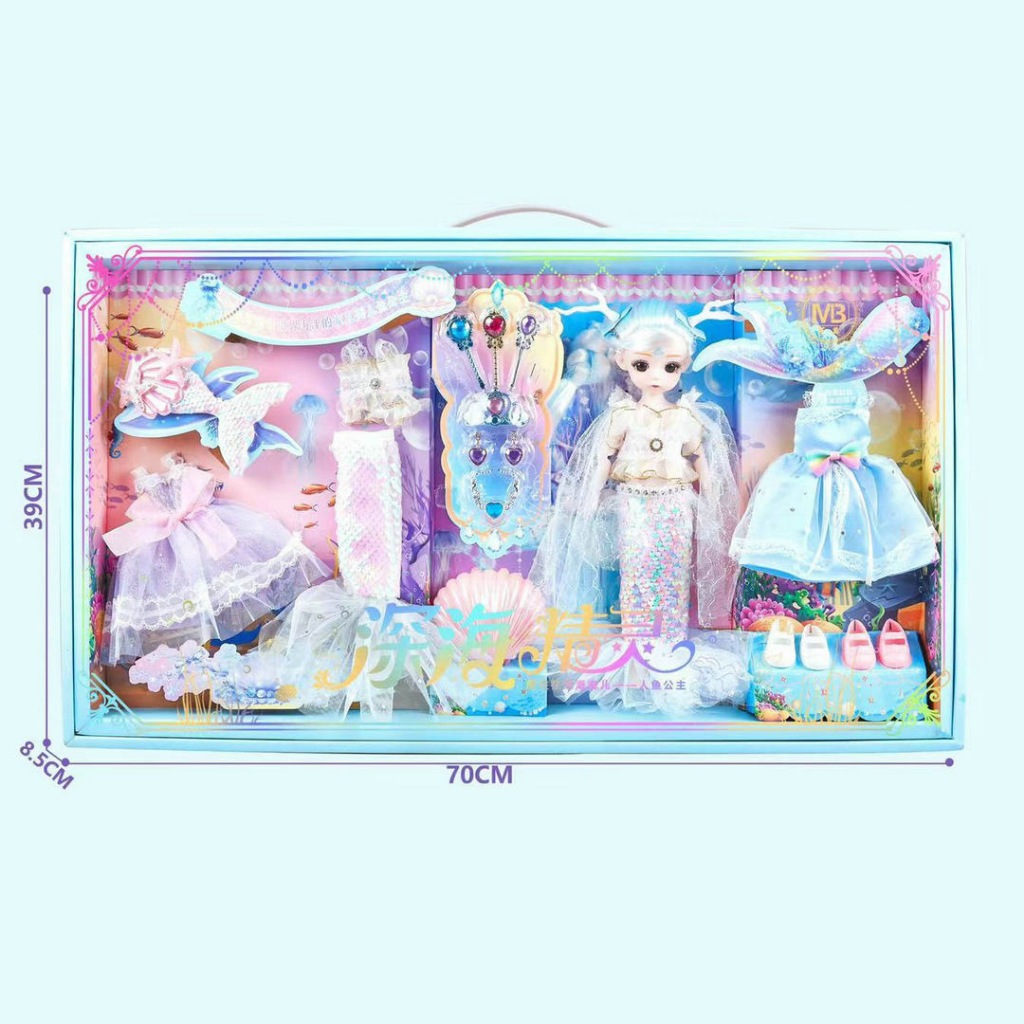 Đồ Chơi Búp Bê Nàng Tiên Cá Kèm Phụ Kiện 70CM, Chất Liệu An Toàn, Màu Sắc Bắt Mắt, Đồ Chơi Cho Bé Gái
