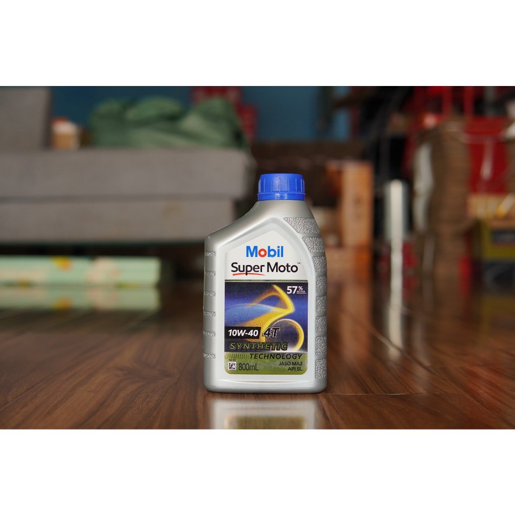 Nhớt xe số cao cấp Mobil Super 4T 10W40 800ml và 1L nhập khẩu Singapore