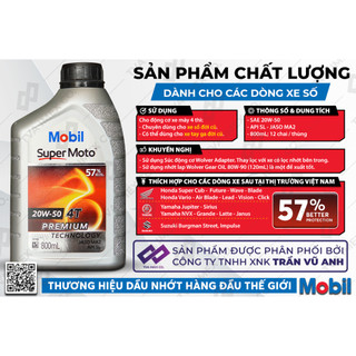 Nhớt Xe Số Cao Cấp Mobil Super Moto 20W50 - Nhập Khẩu Singapore