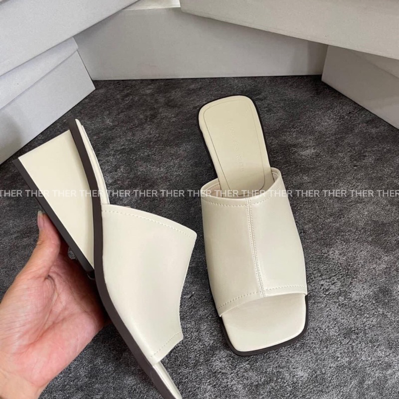 THER Giày mules hở mũi đế xuồng 5p