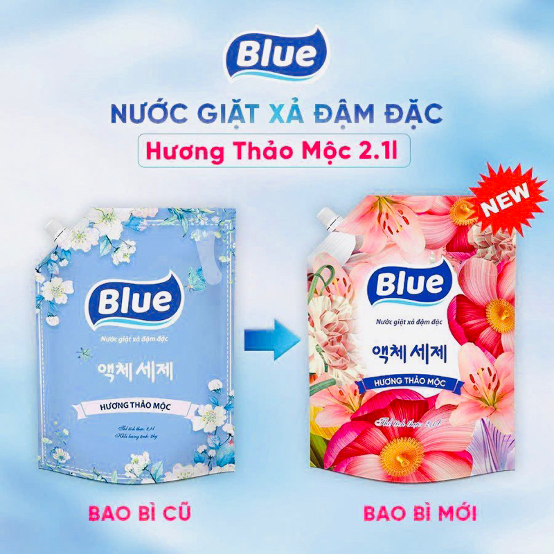 Thùng 8Túi Nước giặt cao cấp Blue HQ 16 Lít 8