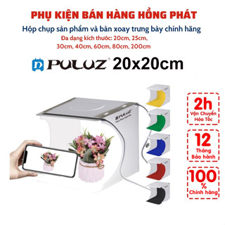  Khung Phông Background Box Hộp Chụp Hình Ảnh Sản Phẩm Puluz Size 20cm Có 2 Dãy Đèn LED 6 Màu Nền Chính Hãng 