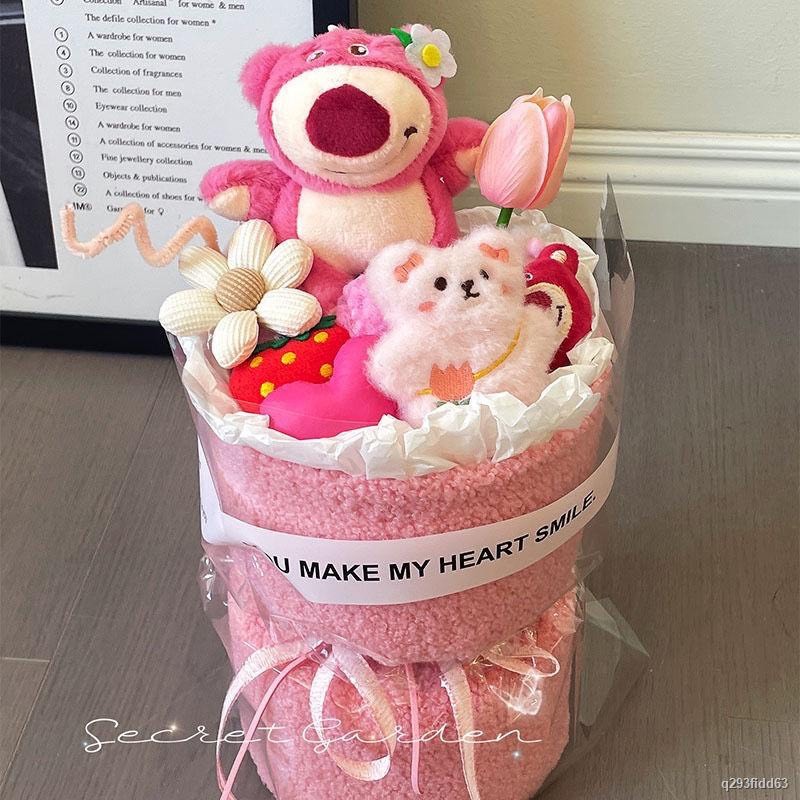 Bó Hoa Gấu Dâu Gấu Bông HotTrend Quà Tặng Người Yêu Dịp 20/10, 8/3, 14/2