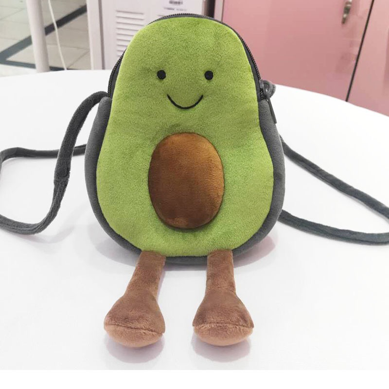Túi đeo chéo hình trái bơ avocado đựng điện thoại ví tiền mềm mại dễ thương