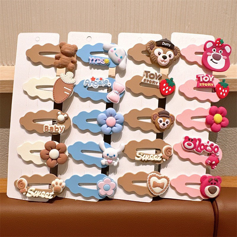 Set 5 kẹp tóc size lớn nhân vật hoạt hình dễ thương cho bé gái