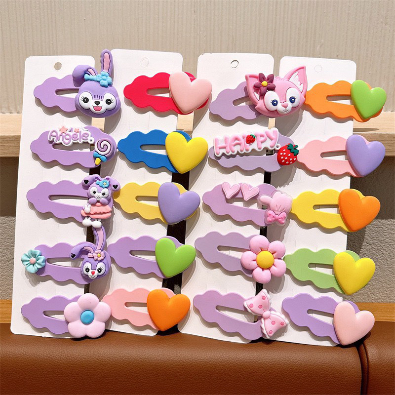 Set 5 kẹp tóc size lớn nhân vật hoạt hình dễ thương cho bé gái
