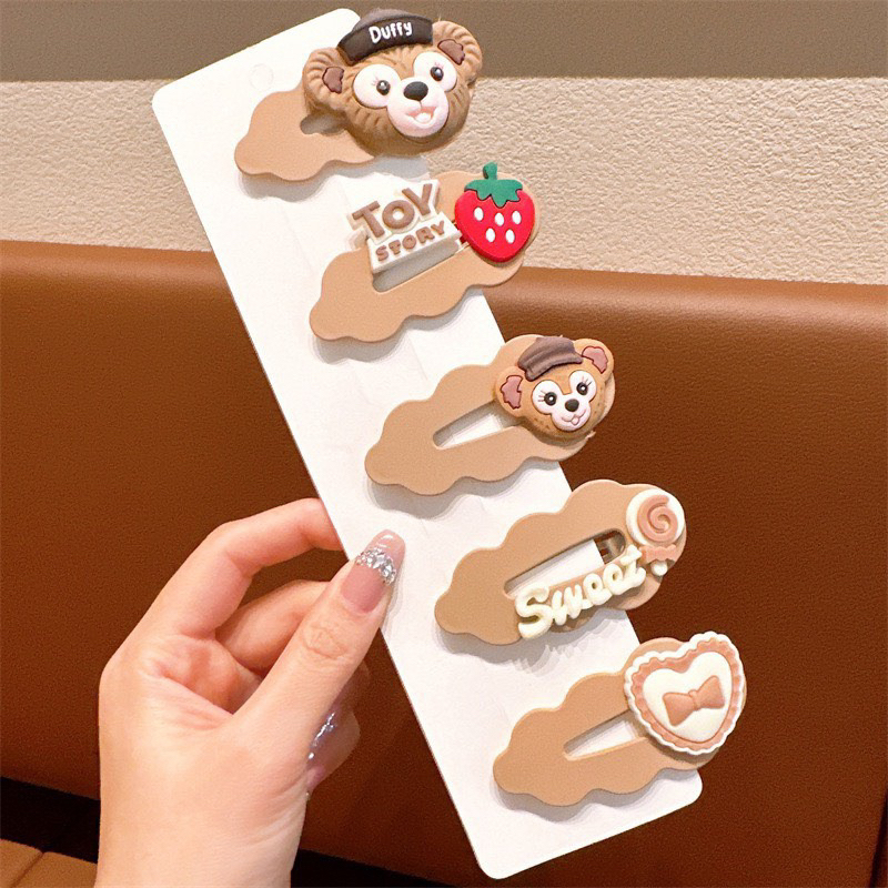 Set 5 kẹp tóc size lớn nhân vật hoạt hình dễ thương cho bé gái