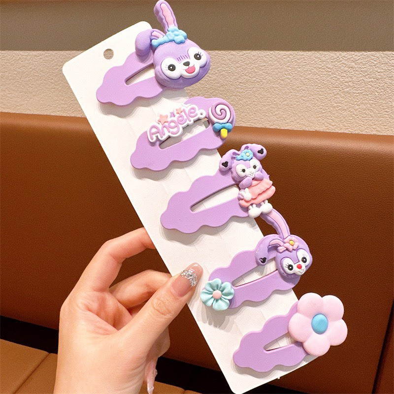 Set 5 kẹp tóc size lớn nhân vật hoạt hình dễ thương cho bé gái