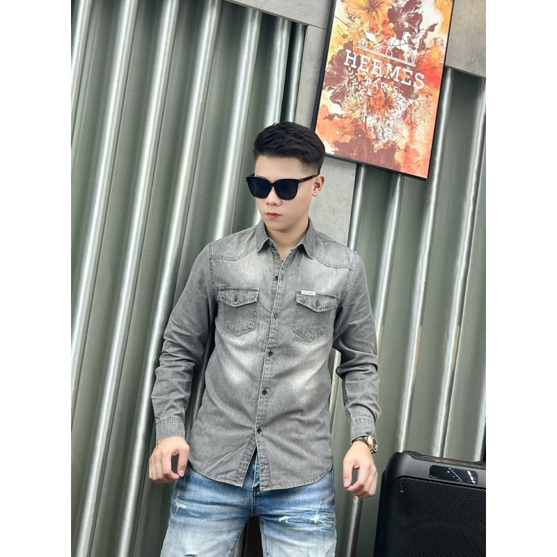 Áo bò nam dài tay/ áo jean nam dài tay 2023