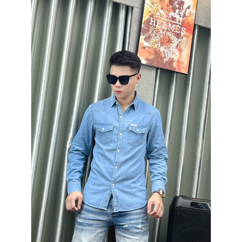 Áo bò nam dài tay/ áo jean nam dài tay 2023
