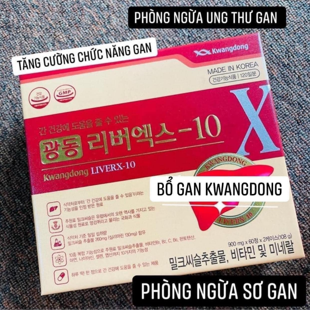 Viên Uống Bổ Gan Kwangdong LiverX-10 Hàn Quốc Hộp 120 Viên, Hỗ Trợ Các Bệnh Về Gan, Tăng Cường Sức Khỏe