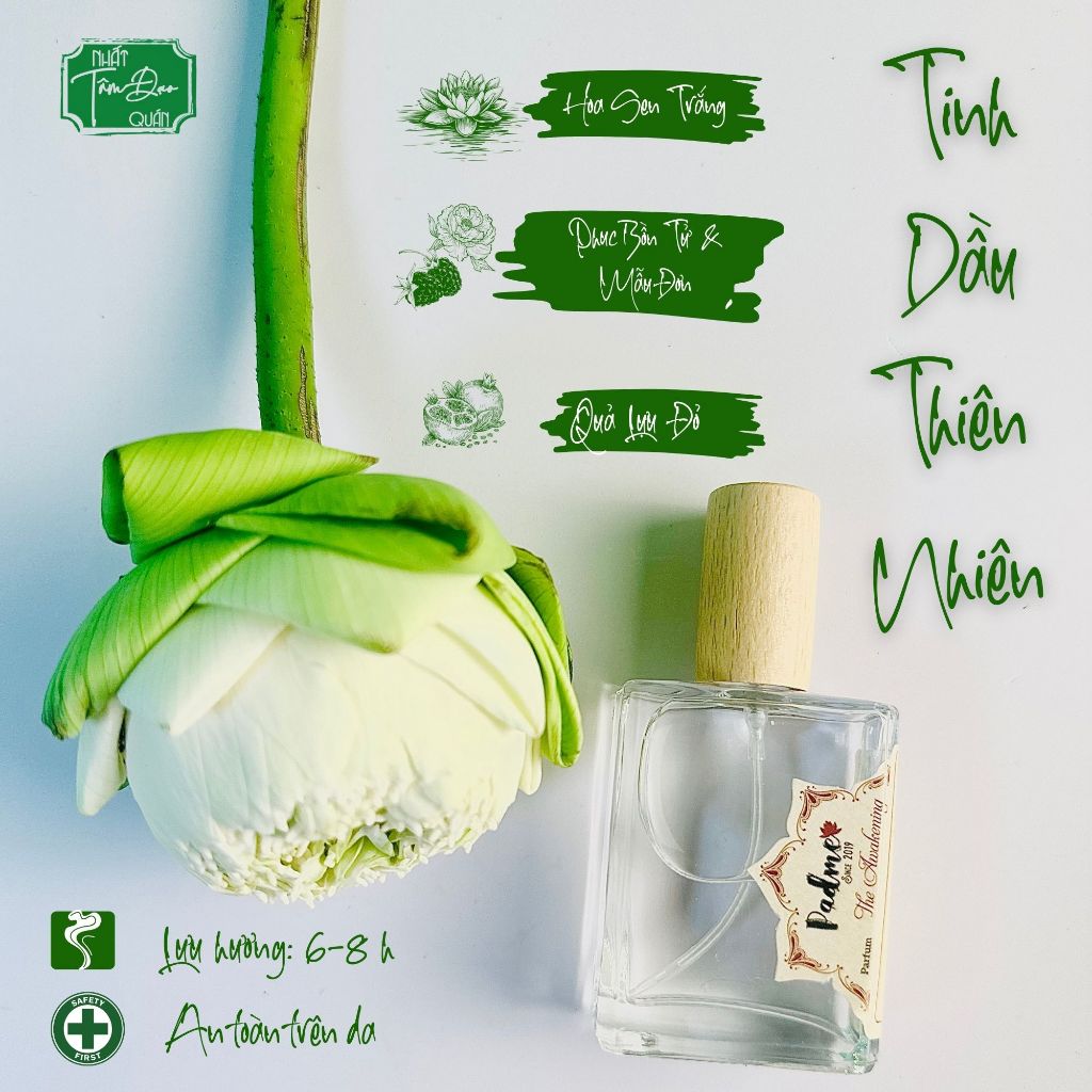 Nước hoa hương HOA SEN TRẮNG Padme, thanh tao, thuần khiết