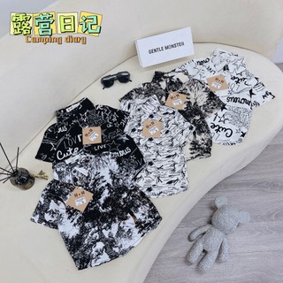 Áo sơ mi lụa 3D cộc tay cho bé trai từ 8-20kg