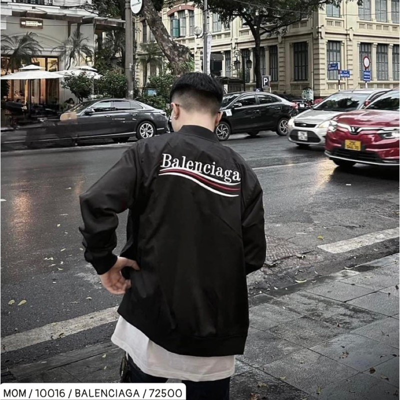 Áo khoác bomber nam nữ hai lớp có hoạ tiết in chữ logo hai lớp khoá kéo thời trang phong cách giới trẻ có size s đến xl