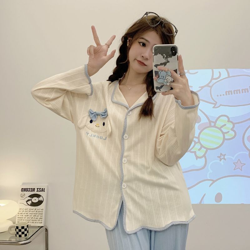 Đồ ngủ nữ pijama dài tay mặc nhà in hình thú dễ thương phong cách hàn quốc siêu xinh FIJITO