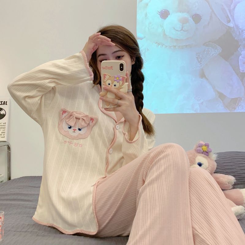 Đồ ngủ nữ pijama dài tay mặc nhà in hình thú dễ thương phong cách hàn quốc siêu xinh FIJITO