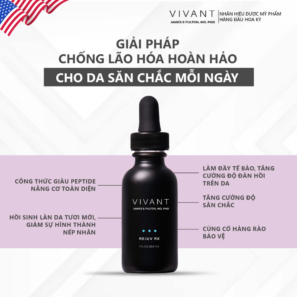 Serum Vivant Rejuv Rx và Derm-A-Renew giảm rãnh nhăn, phục hồi da, chống lão hóa 30ml