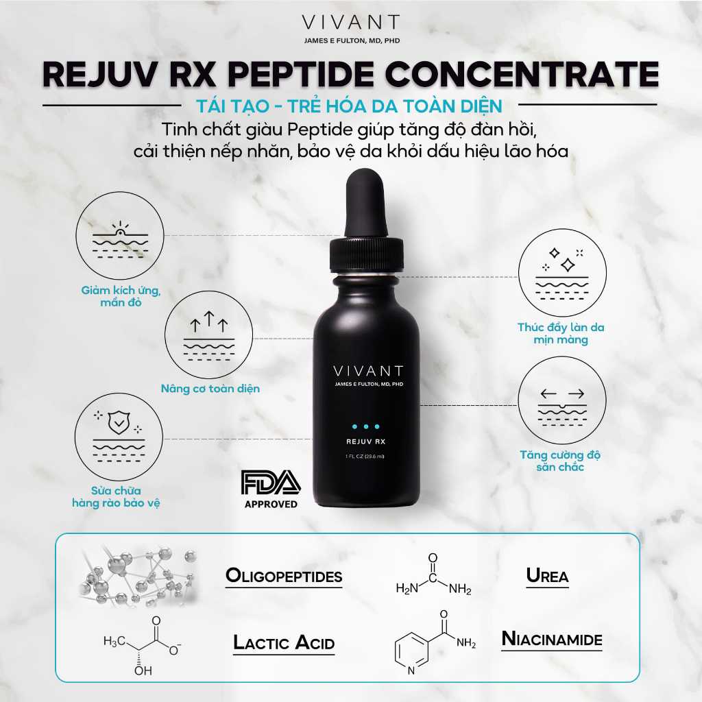 Serum Vivant Rejuv Rx và Derm-A-Renew giảm rãnh nhăn, phục hồi da, chống lão hóa 30ml