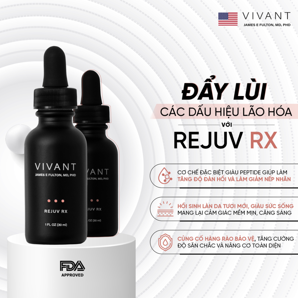 Serum Vivant Rejuv Rx và Derm-A-Renew giảm rãnh nhăn, phục hồi da, chống lão hóa 30ml