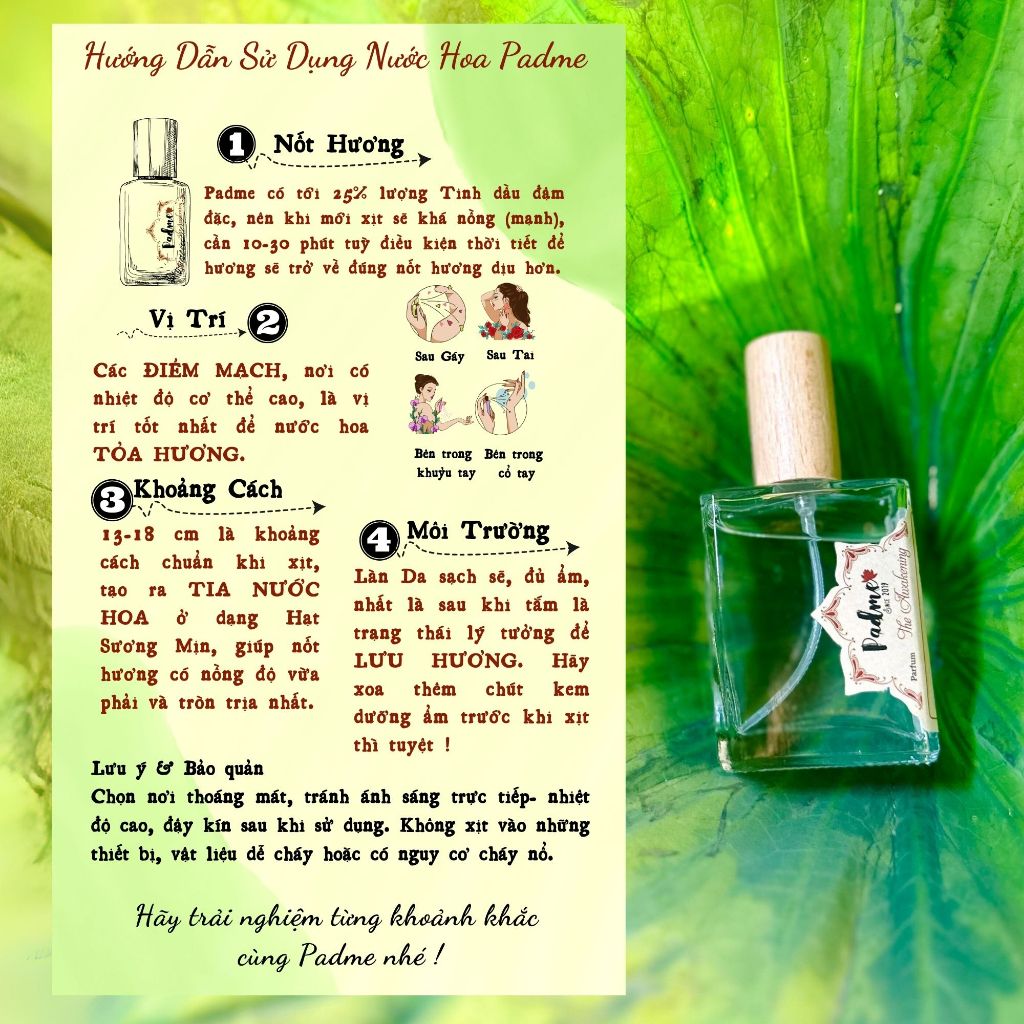 Nước hoa hương HOA SEN TRẮNG Padme, thanh tao, thuần khiết