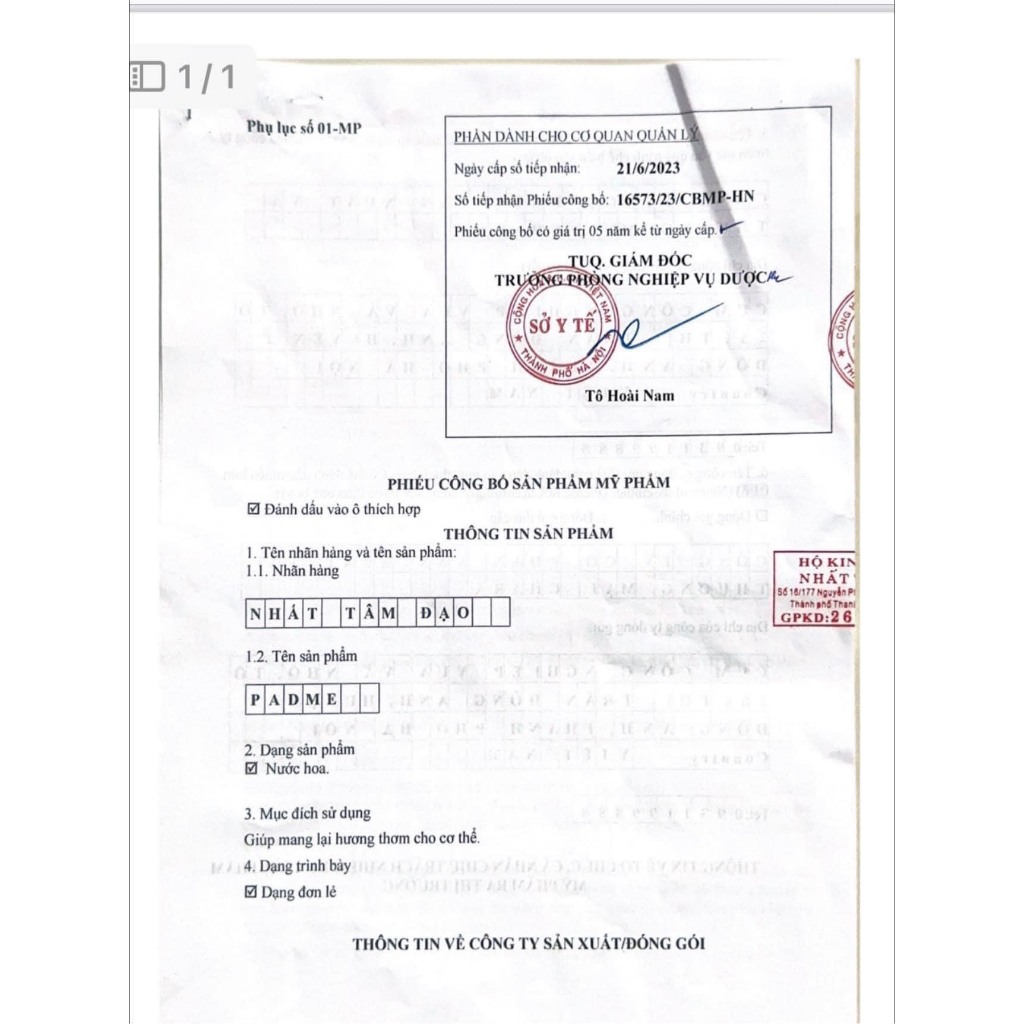 Nước hoa hương HOA SEN TRẮNG Padme, thanh tao, thuần khiết