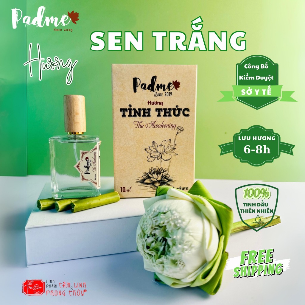 Nước hoa hương HOA SEN TRẮNG Padme, thanh tao, thuần khiết