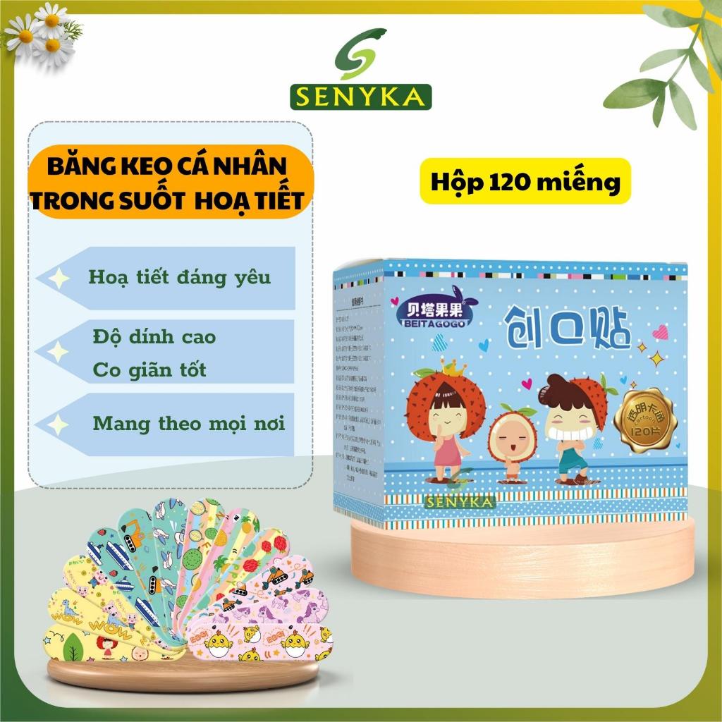 Băng Keo Cá Nhân Trong Suốt SENYKA Hộp 120 Miếng Tinh Khiết Tiện Dụng Co Giãn Bảo Vệ Vết Thương x120CN021
