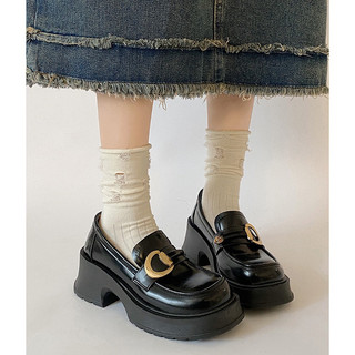 Giày loafer da mềm đế cao 5.5cm