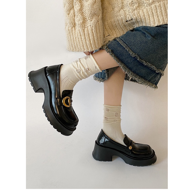 Giày Loafer Da Mềm đế cao 5.5cm