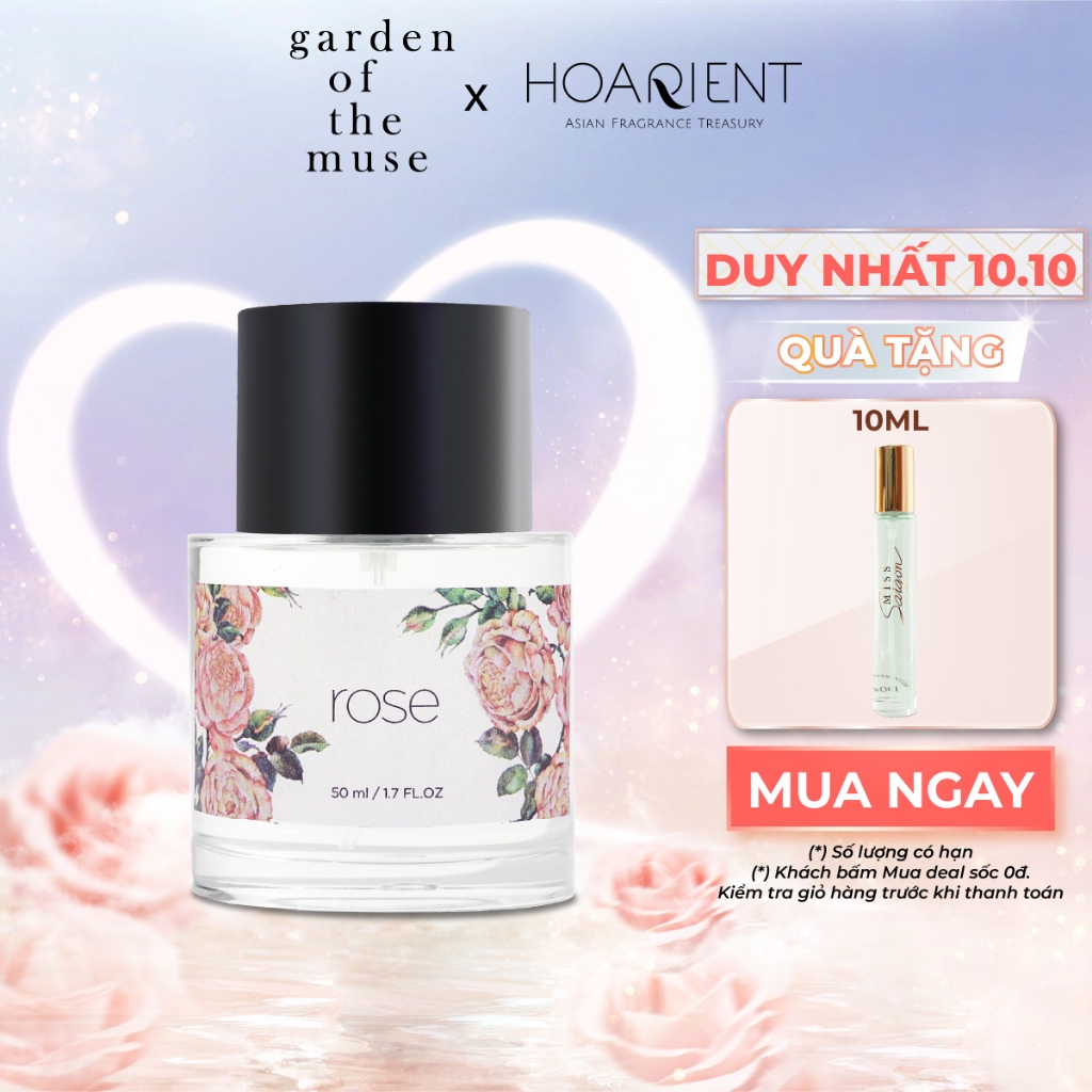 [DUY NHẤT 10.10 - MUA LÀ CÓ QUÀ] Nước hoa nữ Garden Of The Muse - Rose EDP 50ml - Hương Hoa Hồng