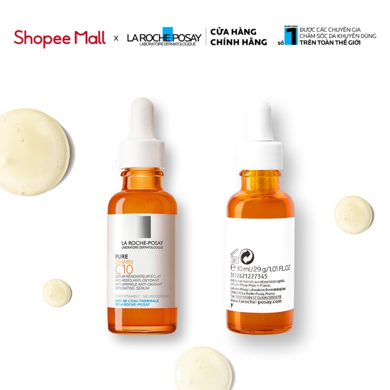 Serum Tinh Chất Dưỡng Trắng La Roche-Posay Pure Vitamin C10 Chống Oxy Hóa Vượt Trội