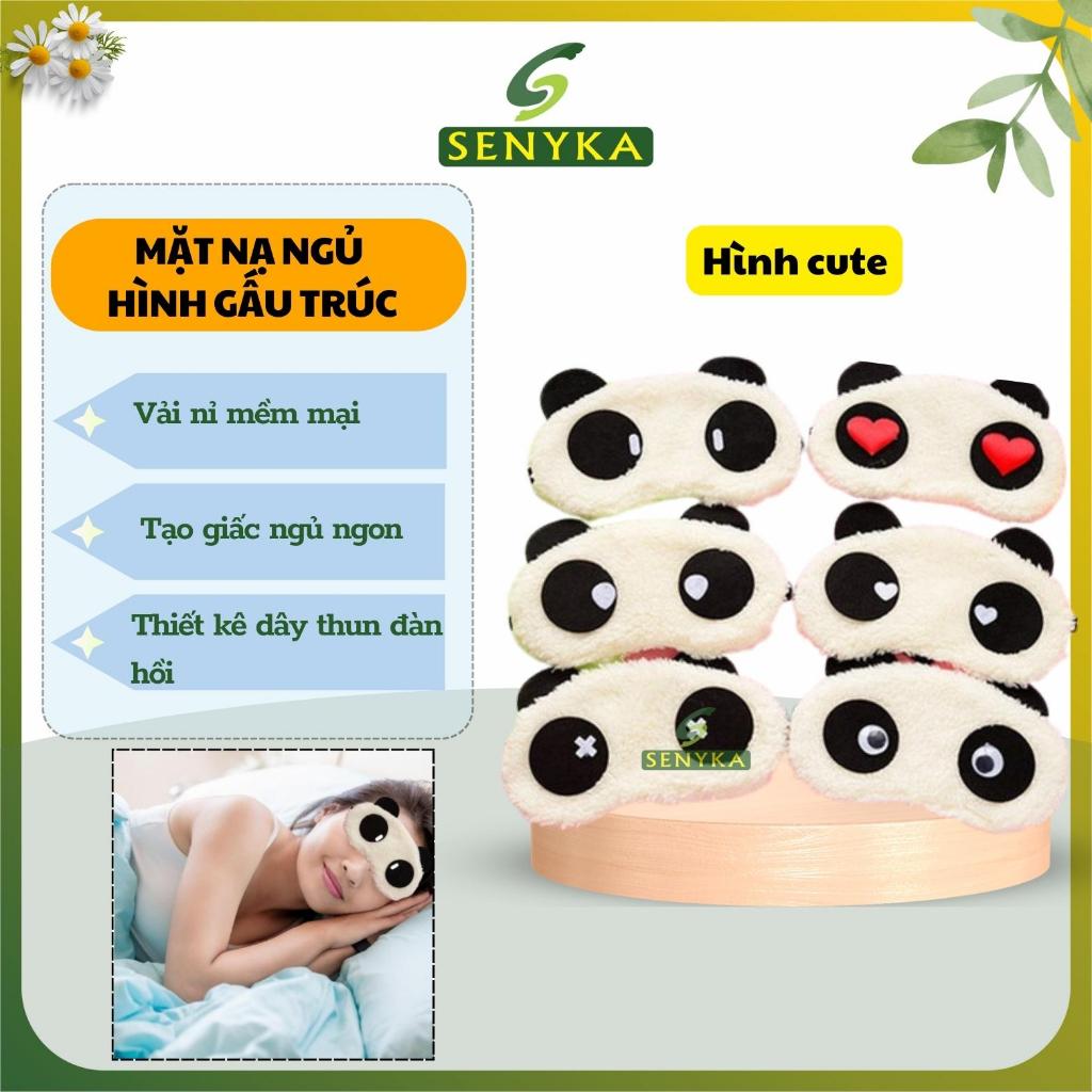Bịt Mắt Ngủ Gấu Trúc SENYKA Dễ Thương Tiện Dụng Chất Liệu Vải Nỉ Mềm Mại Ngủ Ngon Tại Nhà Văn Phòng 