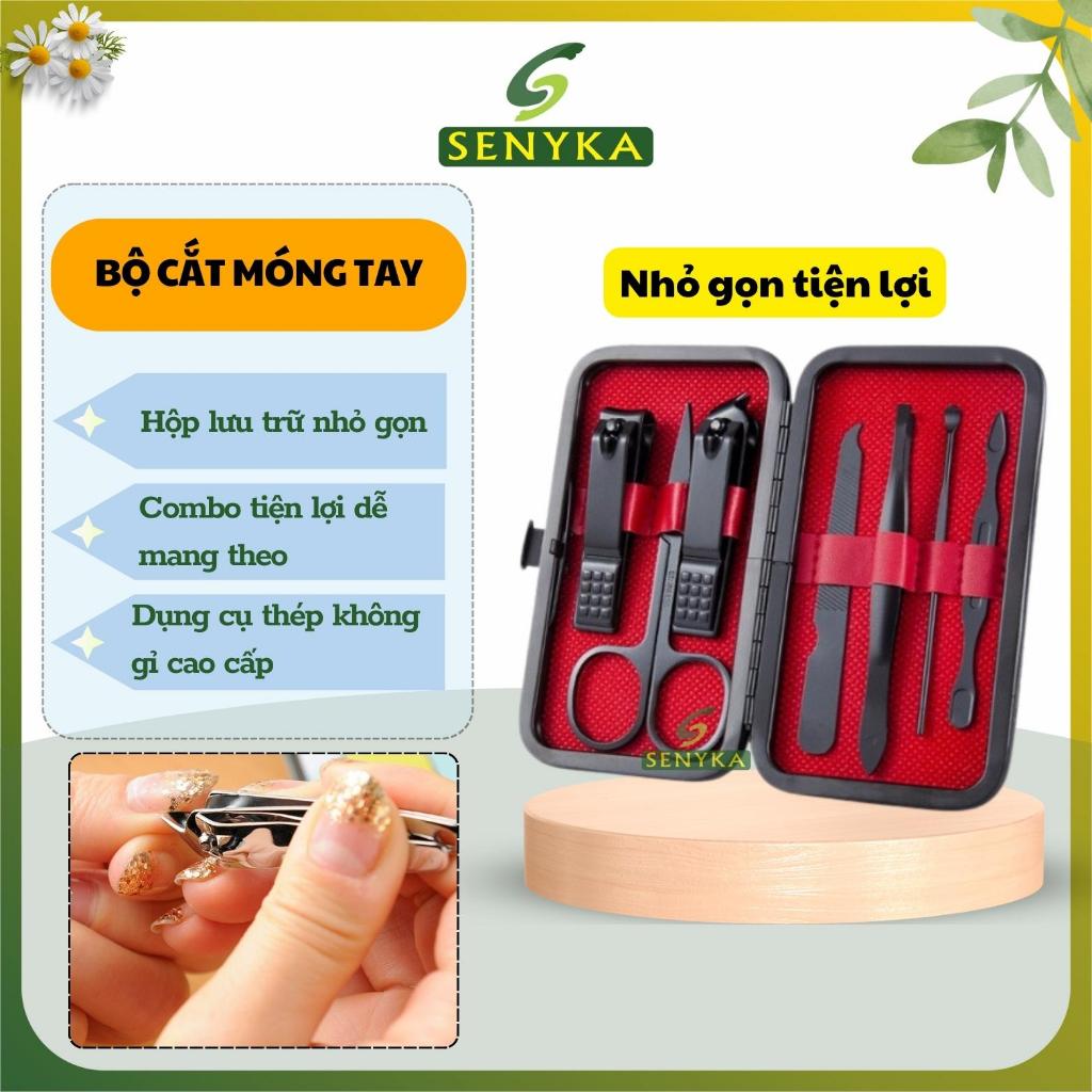 Bộ cắt móng tay chuyên dụng chất liệu thép không gỉ cao cấp thiết kế hộp bằng da nhỏ gọn tiện lợi CN011