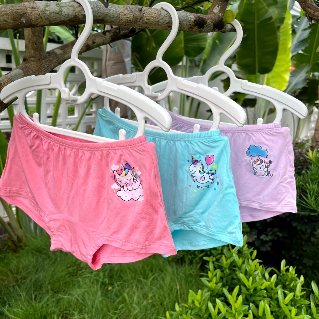 Quần chip cho bé gái Gee Kids, set 3 sịp bé gái sx tại VN, 10-65kg, quần lót sợi tre, sợi sồi mềm mịn, thấm hút, co giãn