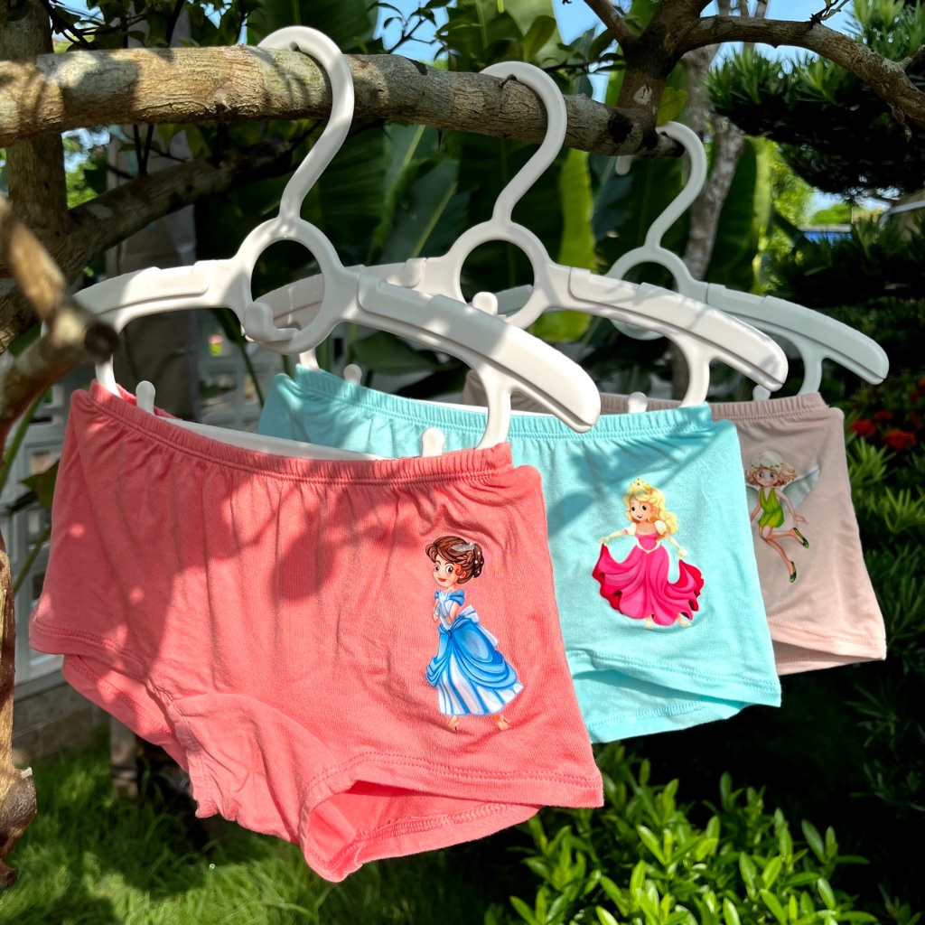 Quần chip cho bé gái Gee Kids, set 3 sịp bé gái sx tại VN, 10-65kg, quần lót sợi tre, sợi sồi mềm mịn, thấm hút, co giãn