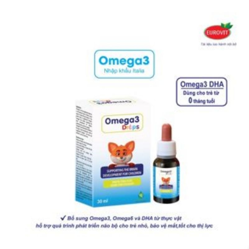 Omega 3 Drops 30ml dùng cho bé từ sơ sinh hỗ trợ phát triển trí não, thính giác, thị giác và khả năng nhận biết từ sớm