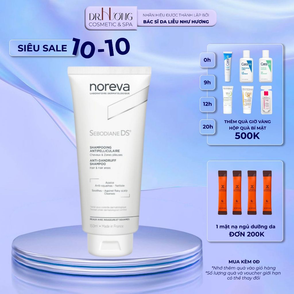 Dầu gội làm sạch và dịu nhẹ da đầu, giảm ngứa, giúp tóc dai và mềm mại NOREVA Psoriane Intensive Shampoo 125ml
