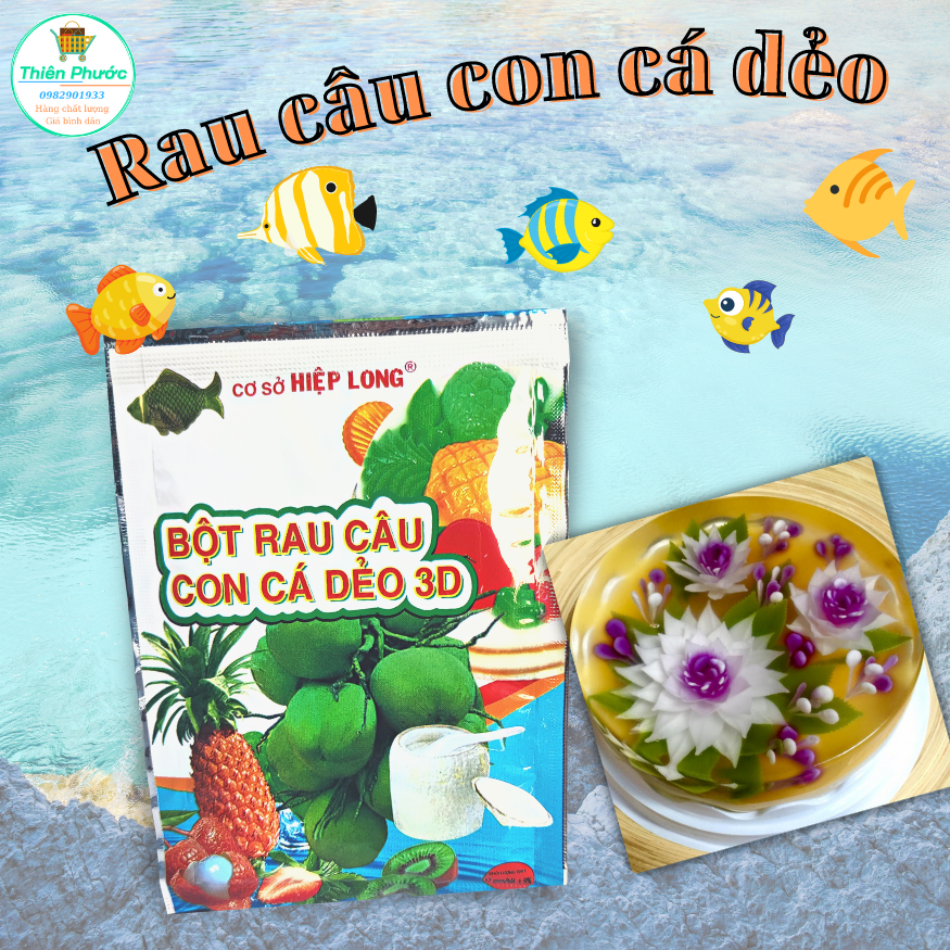 Rau câu Thái - Rau câu con cá vàng 25g  - hàng loại 1 toàn chữ Thái