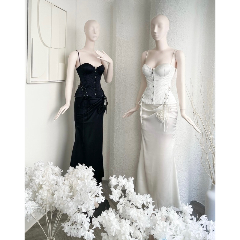 Set cúp corset chân váy dài