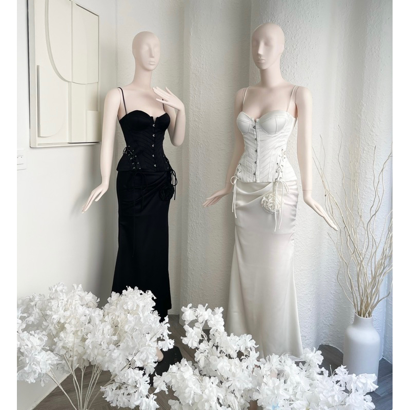 Set cúp corset chân váy dài