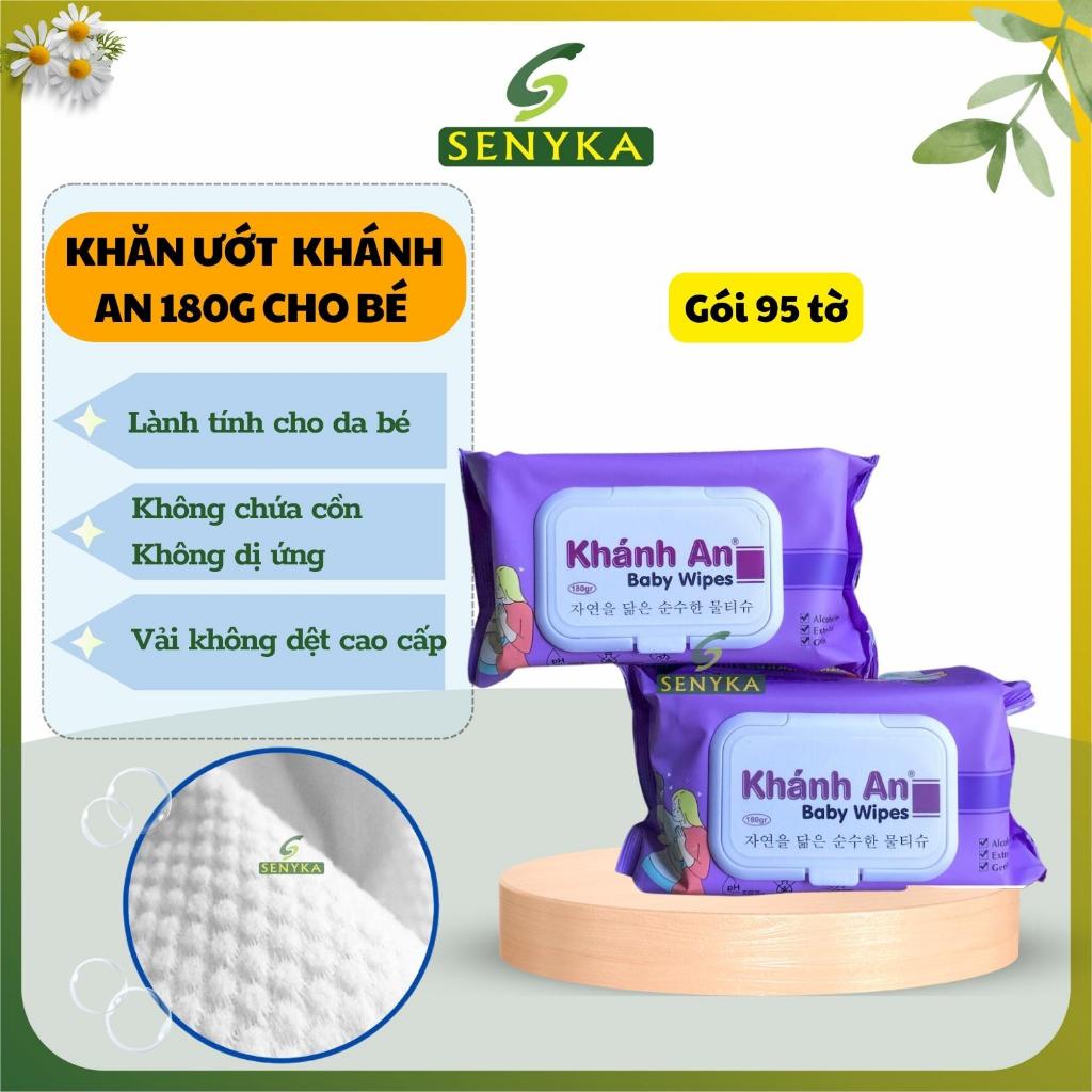 Khăn giấy ướt cho bé không mùi an toàn cho da của trẻ Khánh An 180g