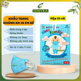 Khẩu Trang 3d trẻ em cho bé Hộp 10 cái Khánh An size M_KA3DCM
