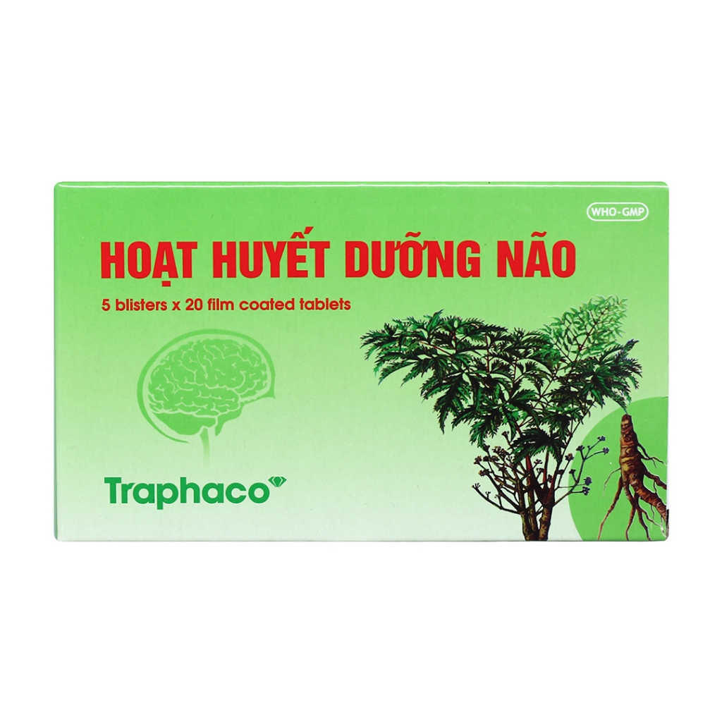 Hoạt huyết dưỡng não Traphaco hộp 100 viên nén bao phim không đường