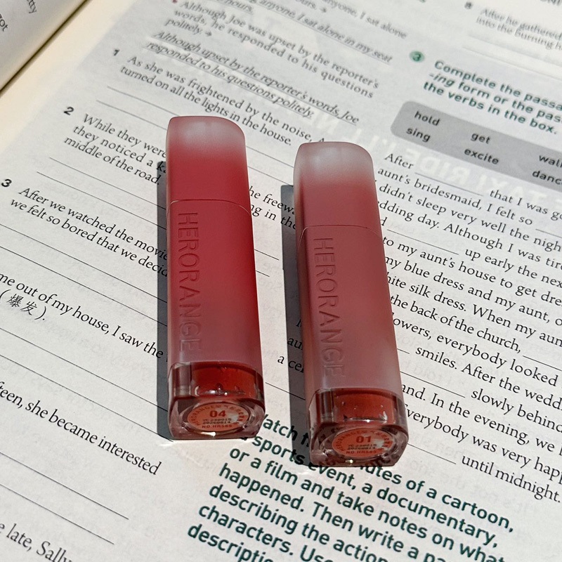 Son Lì Dưỡng Môi HERORANGE Mềm Mịn Chống Thấm Nước Không Phai Màu Không Phai Màu