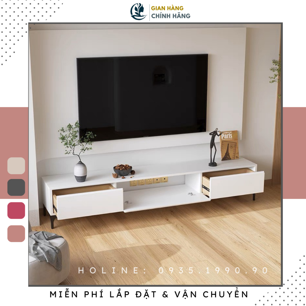 Kệ tivi Goodluck thiết kế làm tủ tivi phòng khách đã lắp ráp freeship HCM GLTV06
